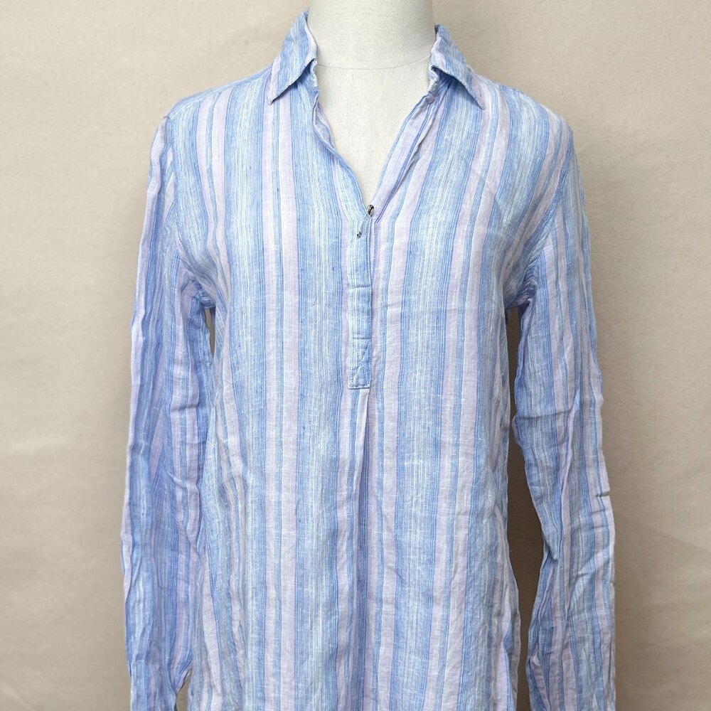 Gap Boyfriend Popover Tunic Shirt in Linen Size XS